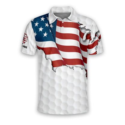 Proud Golf American Flag Golf Polo Shirt GM0099