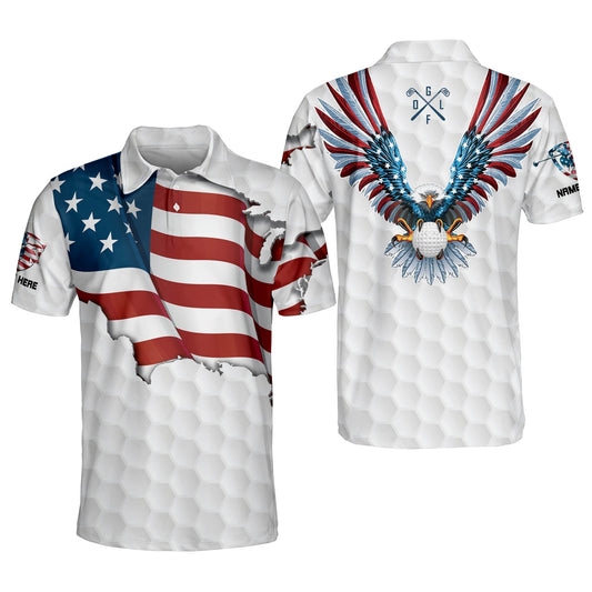 Proud Golf American Flag Golf Polo Shirt GM0099