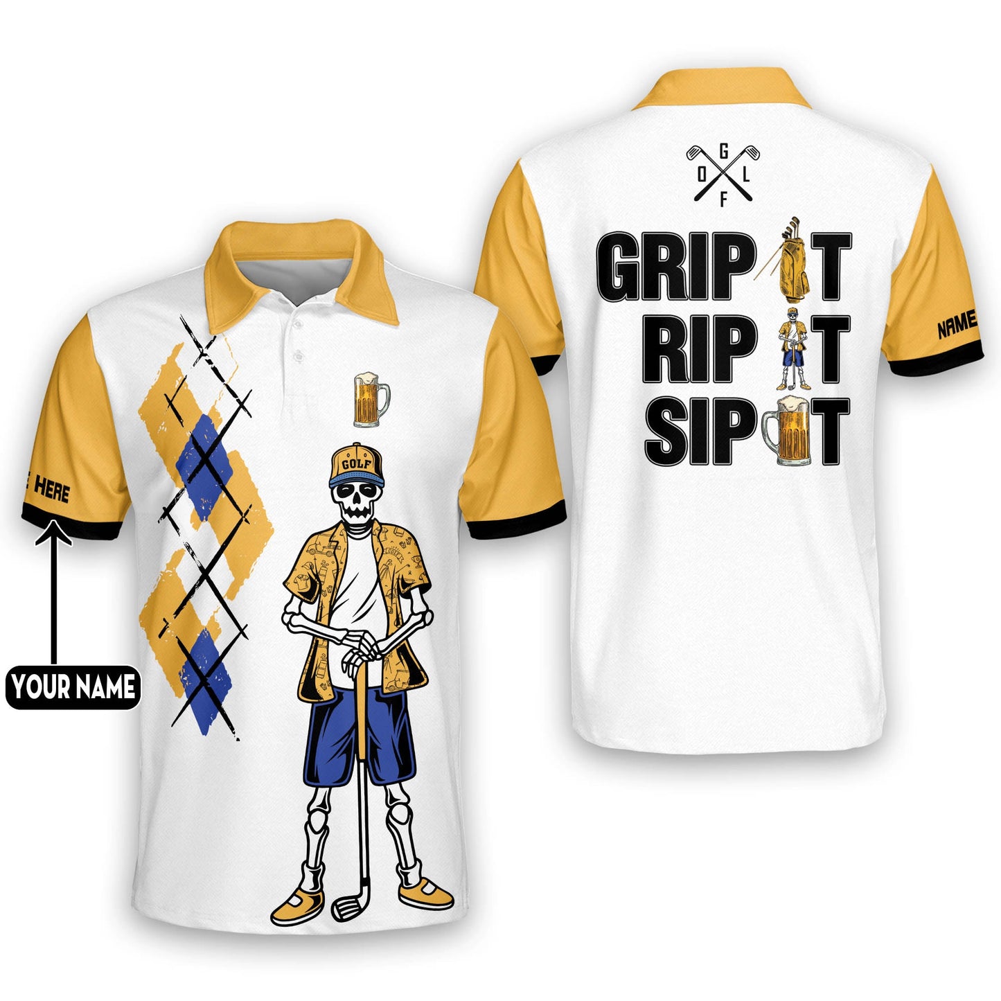 Grip It Rip It Sip It Golf Polo Shirt GM0151