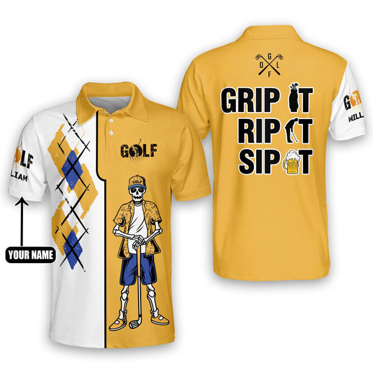 Grip It Rip It Sip It Golf Polo Shirt GM0135