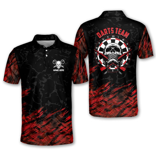 3D All Over Print Skull Dart Polo Shirts, Gift for Dart Player, Uniform for Dart Team DMO0012