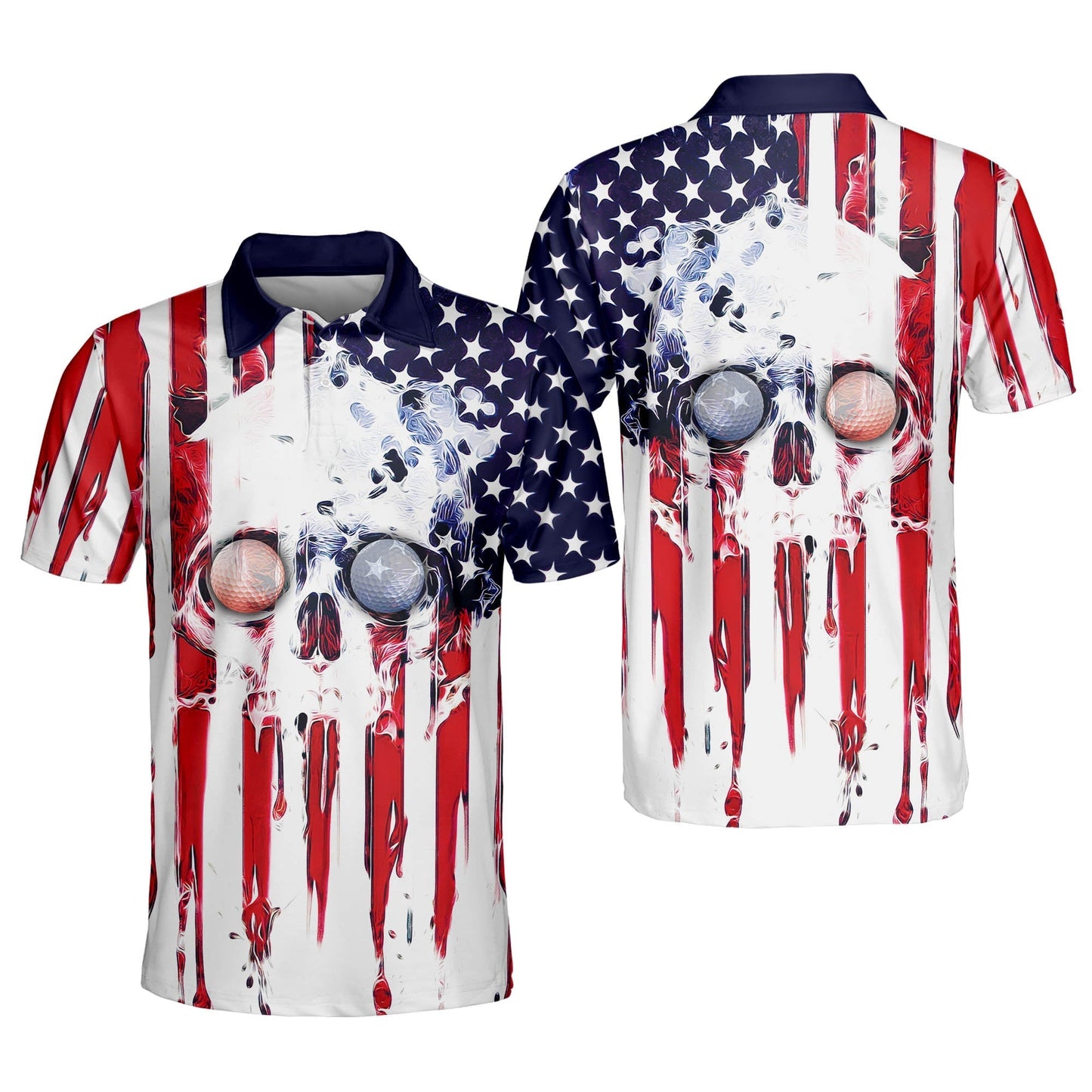 Skull Golf Ball Golf Polo Shirt GM0208