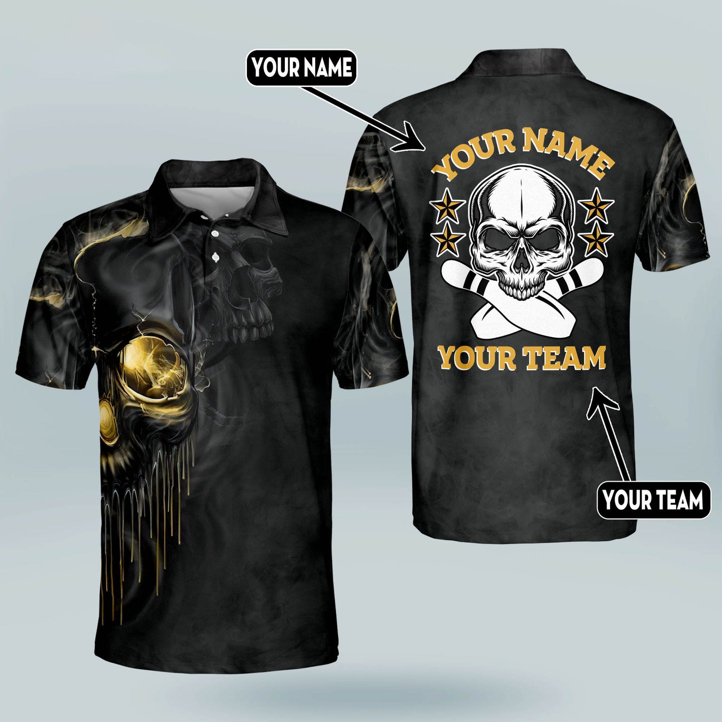 Custom Skull Designer Bowling Shirt BM0123