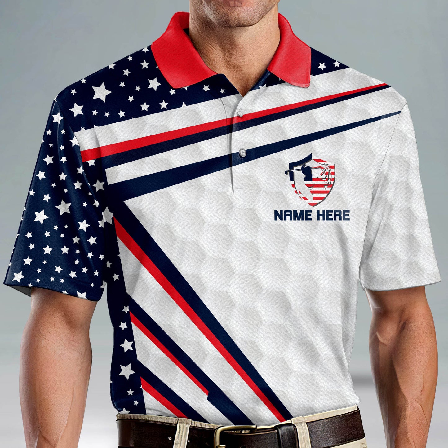 Eagle American Flag Golf Polo Shirt GM0272