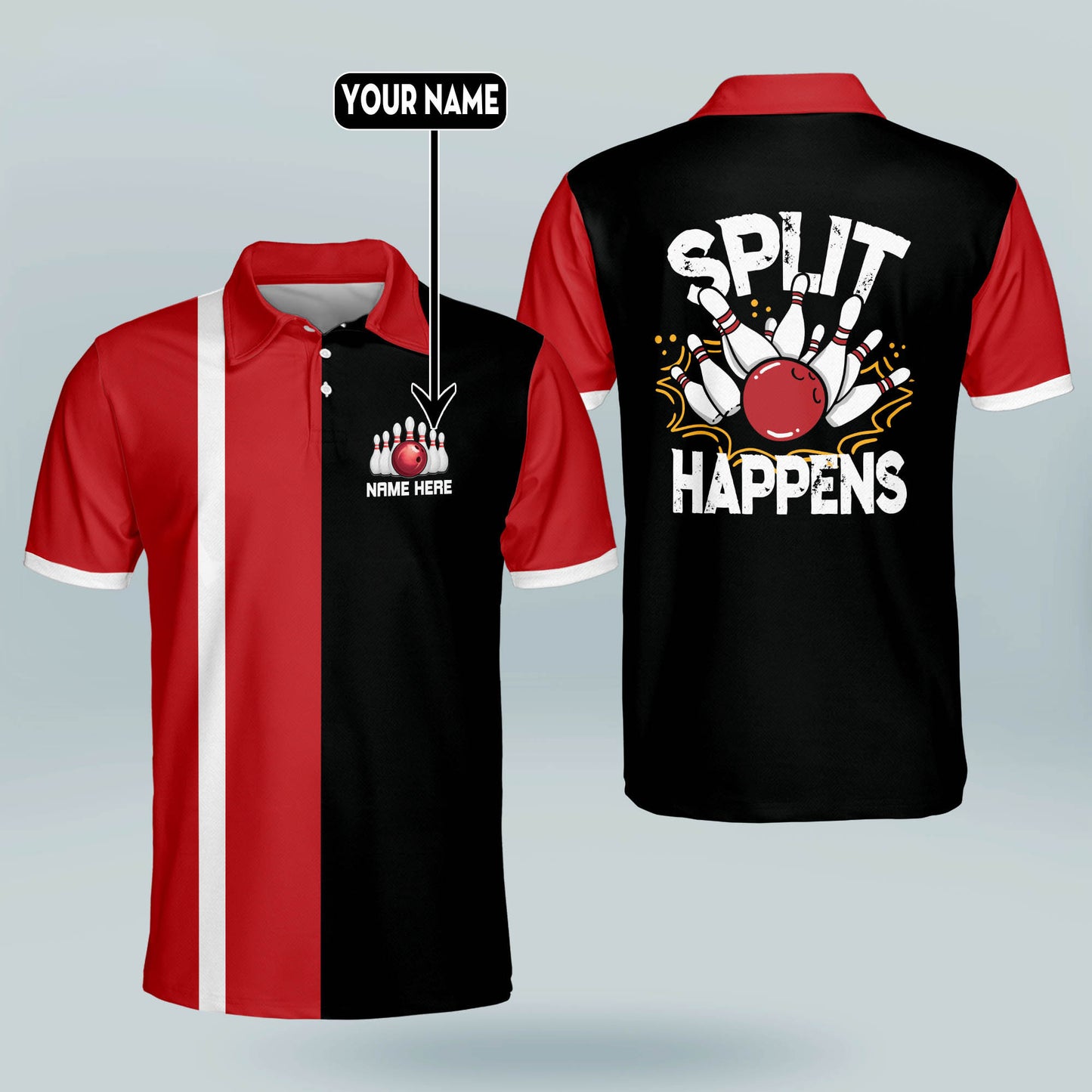 Crazy Split Happens Bowling Shirt Polo BM0228