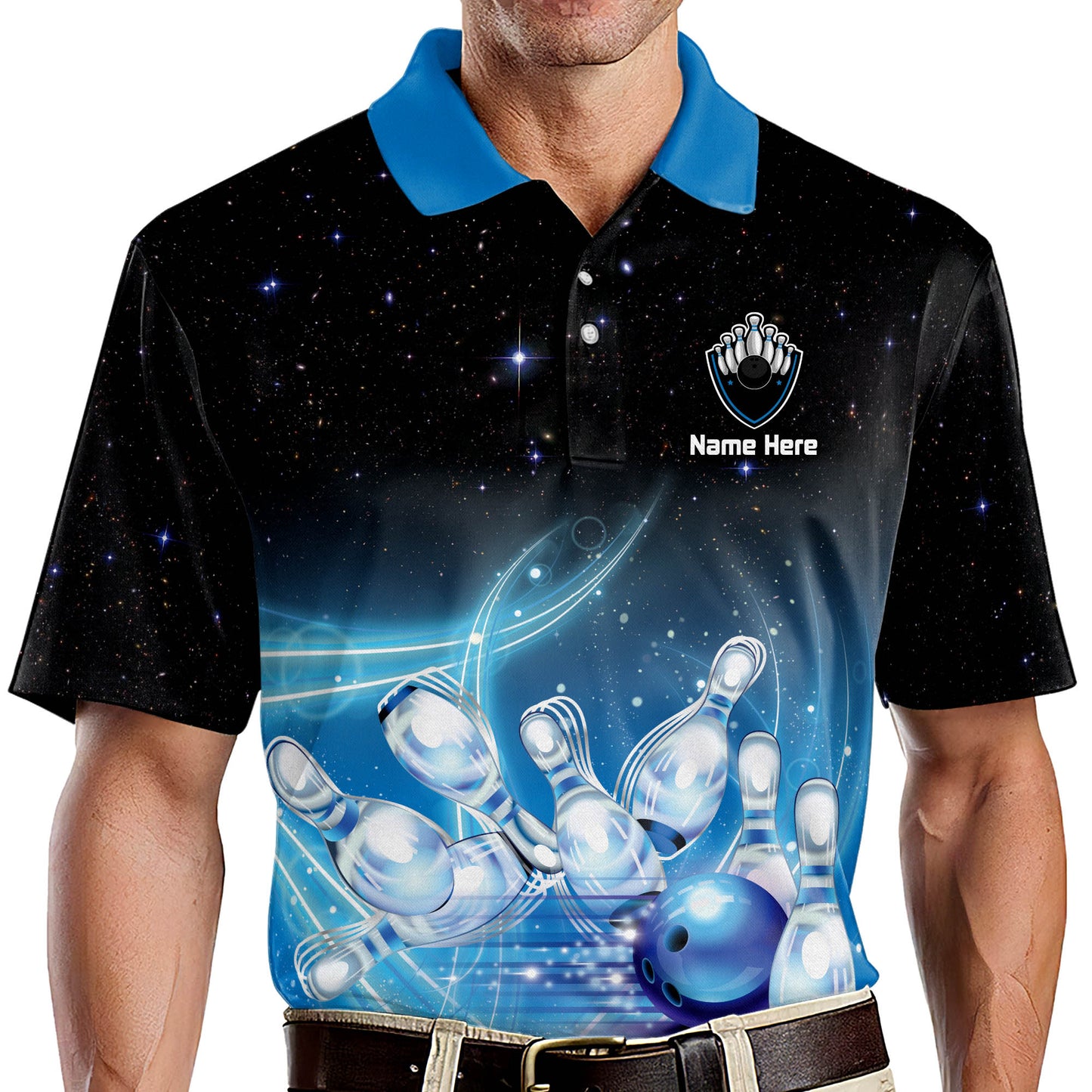 Custom Galaxy Bowling Shirts For Team BM0096