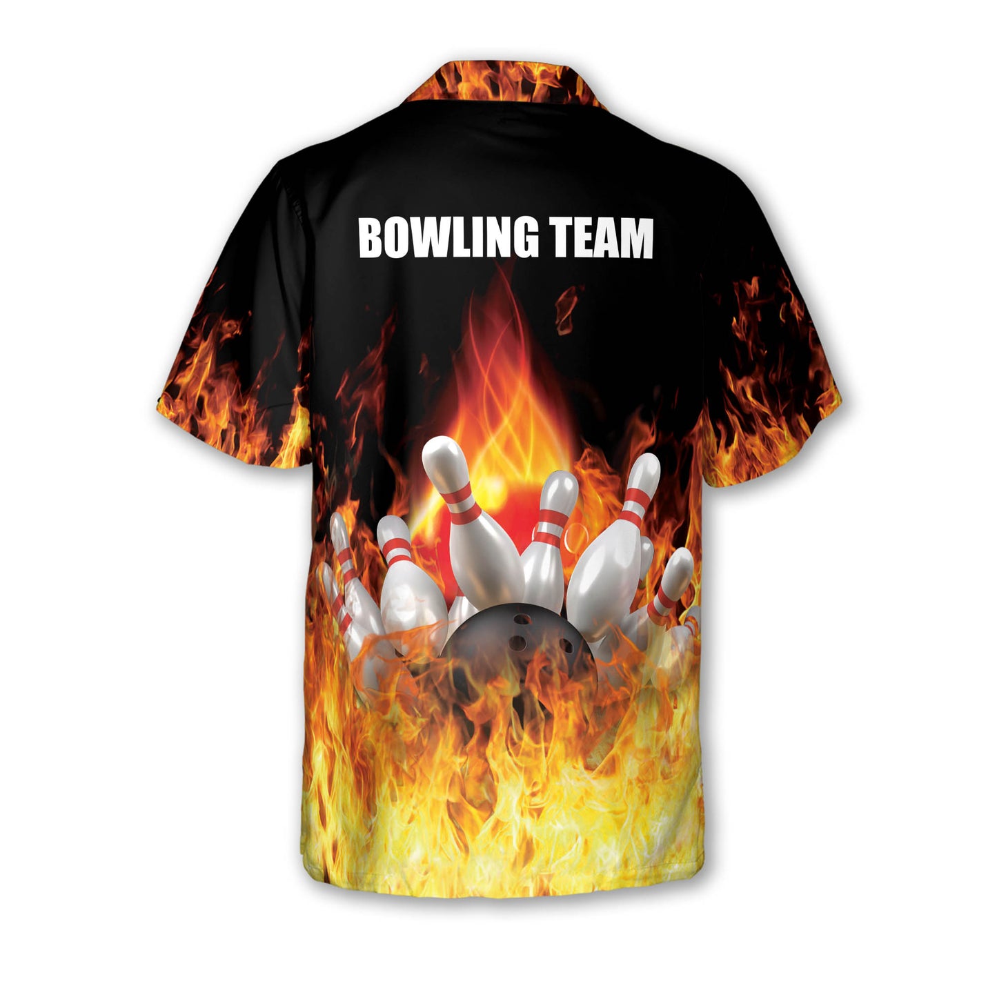 Custom Flame Bowling Hawaiian Shirt For Men, Custom Flame Bowling Team Shirt HB0010