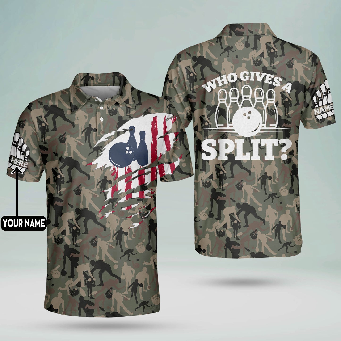 Who Gives A Split Bowling Shirts Camo BM0014