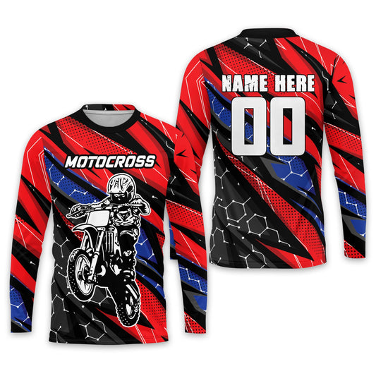 Personalized 3D Youth Kids Motocross American Flag Riding Jersey MC0008