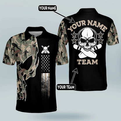 Custom Crazy Skull Bowling Shirt BM0119