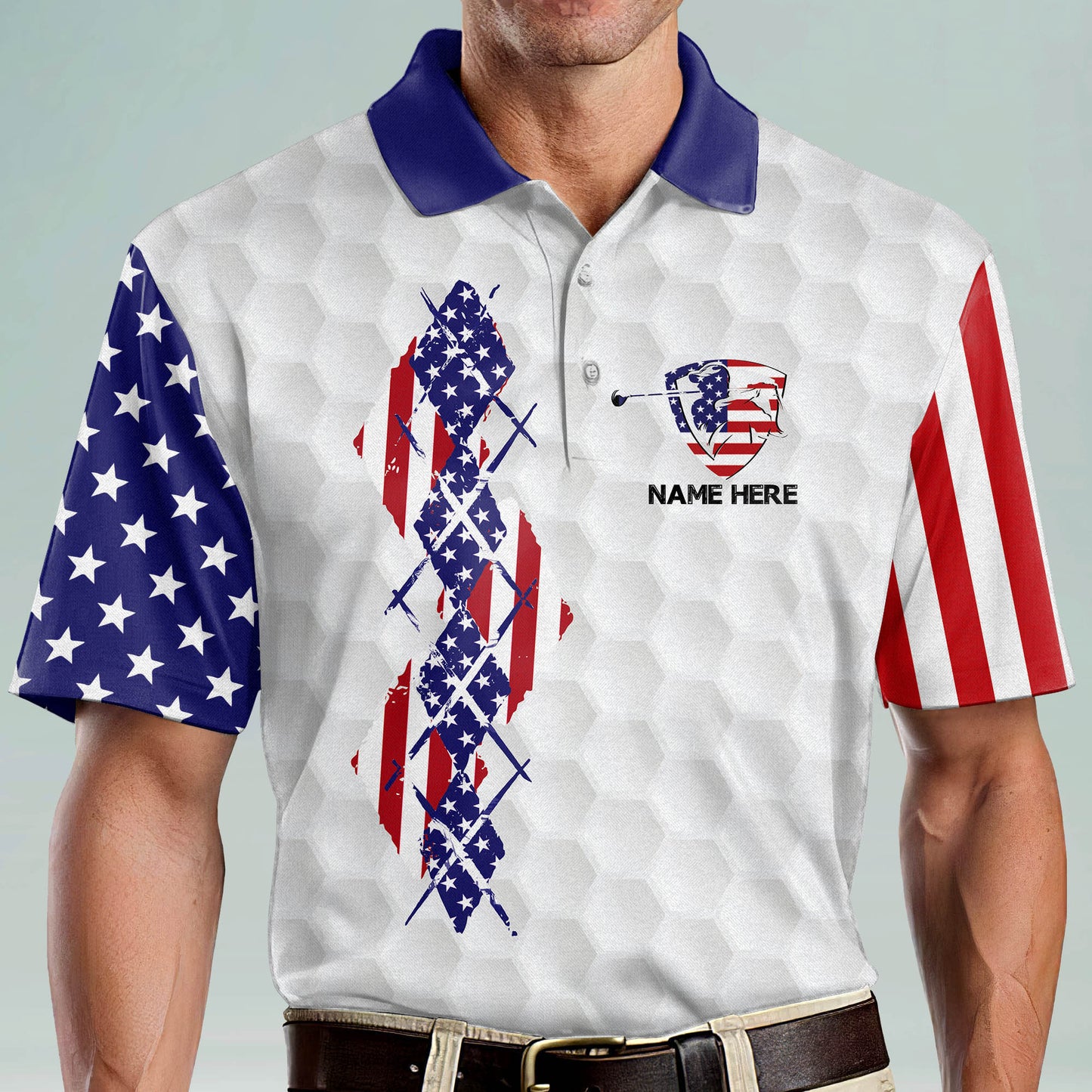 July 4th 2022 7 Iron Party Golf Polo Shirt GM0291