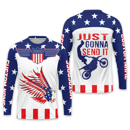 Just Gonna Send It Long Sleeve Moto Shirts MC0005