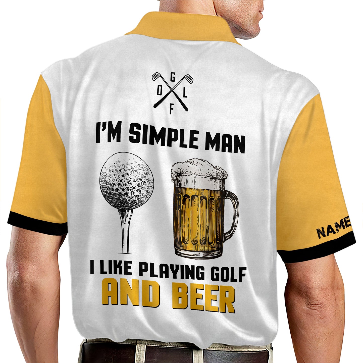 I'm A Simple Man I Like Playing Golf And Beer Polo Shirt GM0154