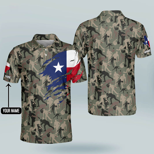 Custom Camo Bowling Shirt with Name BM0107