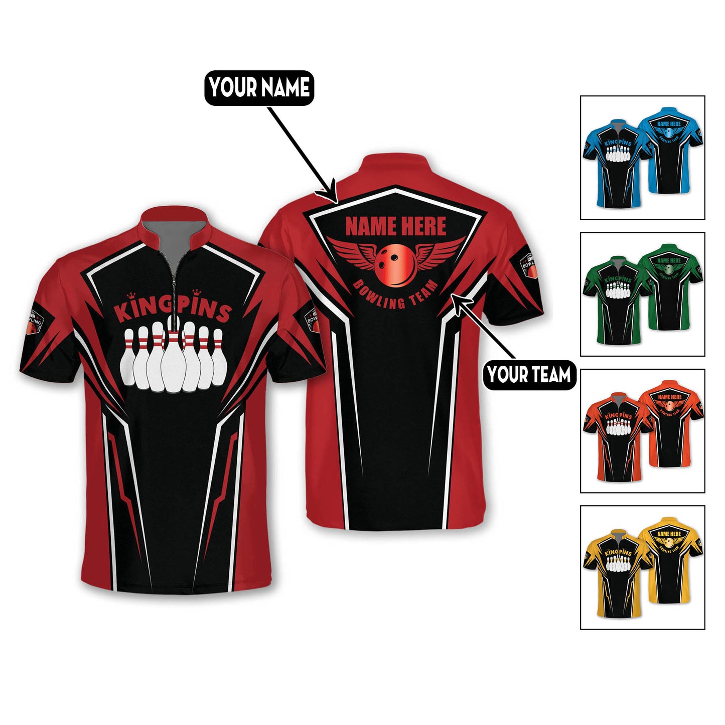 King Pins Custom Bowling Jersey Unisex BM0261