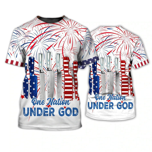 Independence Day Is Coming Chef One Nation Under God 3D Full Print Tshirt, 4Th Of July Usa 3D Shirt TO0165