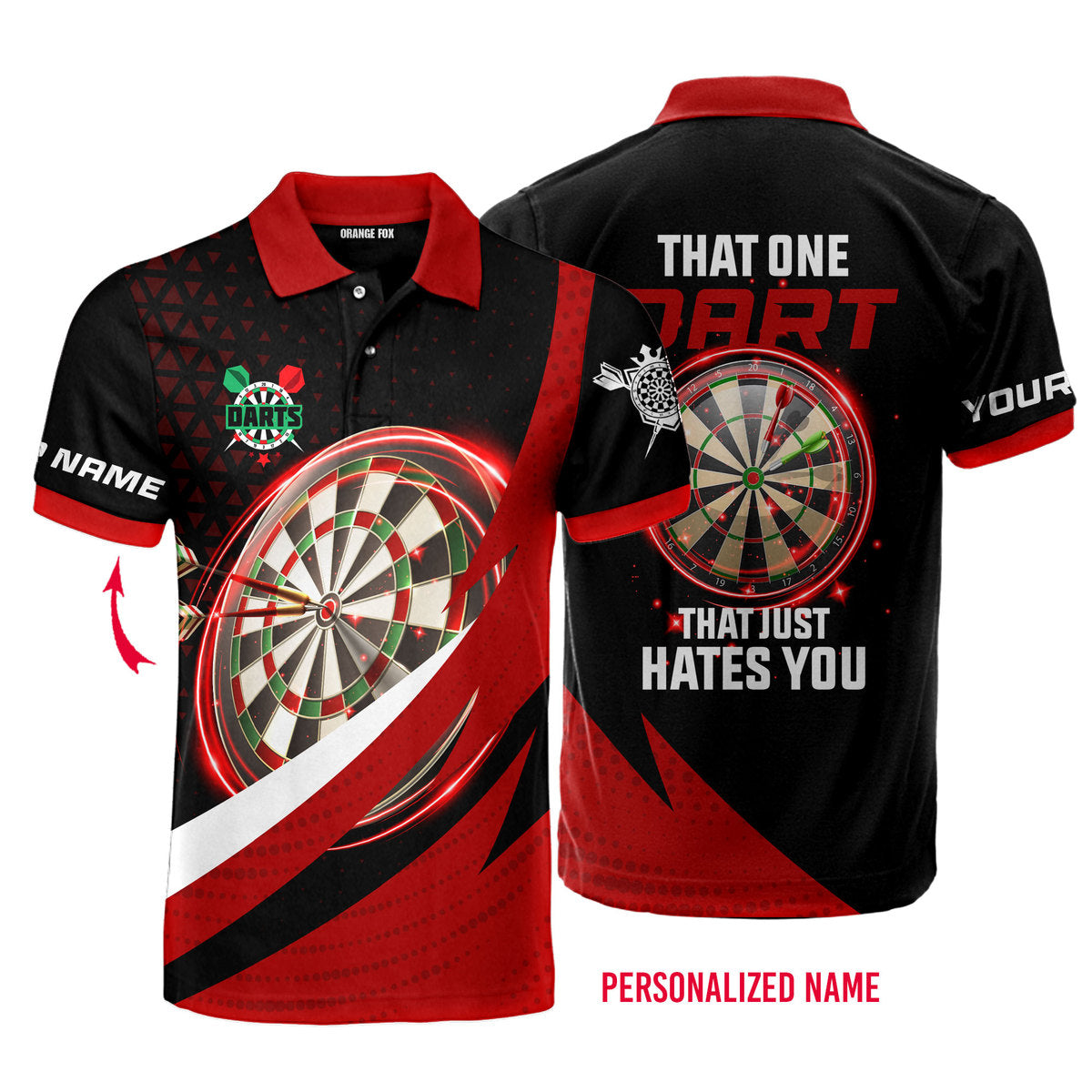 Tendpins That One Dart That Just Hates You Red Custom Name Polo Shirt DMA0036