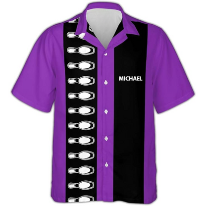 Custom Vintage Bowling Hawaiian Shirt For Men Women, Custom Vintage Purple Bowling Team Shirts BZ0116