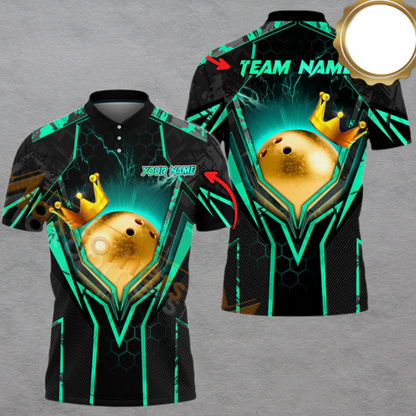 Custom Team Black And Yellow Bowling Polo Shirt For Men, Custom Team Bowling Shirt BA0004