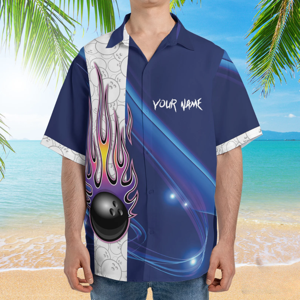 Custom Move Over Boys Let This Old Man Show You How To Bowl Bowling Hawaiian Shirt For Men, Custom Funny Blue Bowling Shirt BE0037