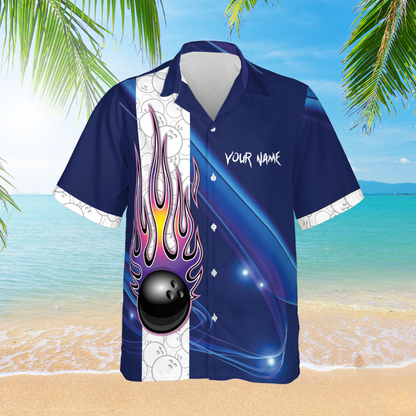 Custom Move Over Boys Let This Old Man Show You How To Bowl Bowling Hawaiian Shirt For Men, Custom Funny Blue Bowling Shirt BE0037