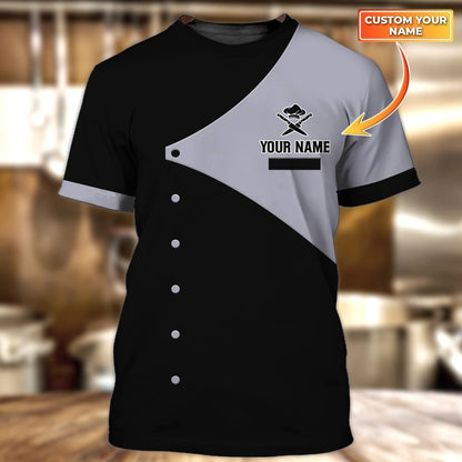 Personalized Name 3D Chef, Master Chef Tshirt, Best Gift For Cooking Lover, 3D Full Print Cooker Shirt, Chef Shirt TO0259