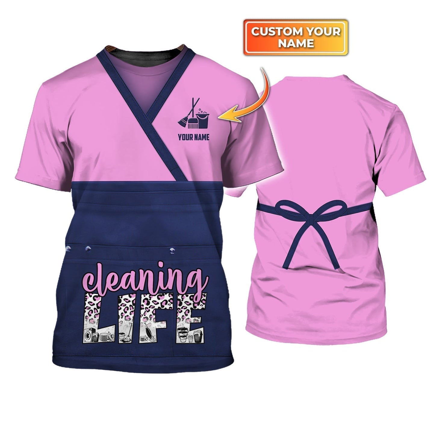 Housekeeper Cleaning Life Personalized Name 3D Tshirt For A Housekeeper TO1309