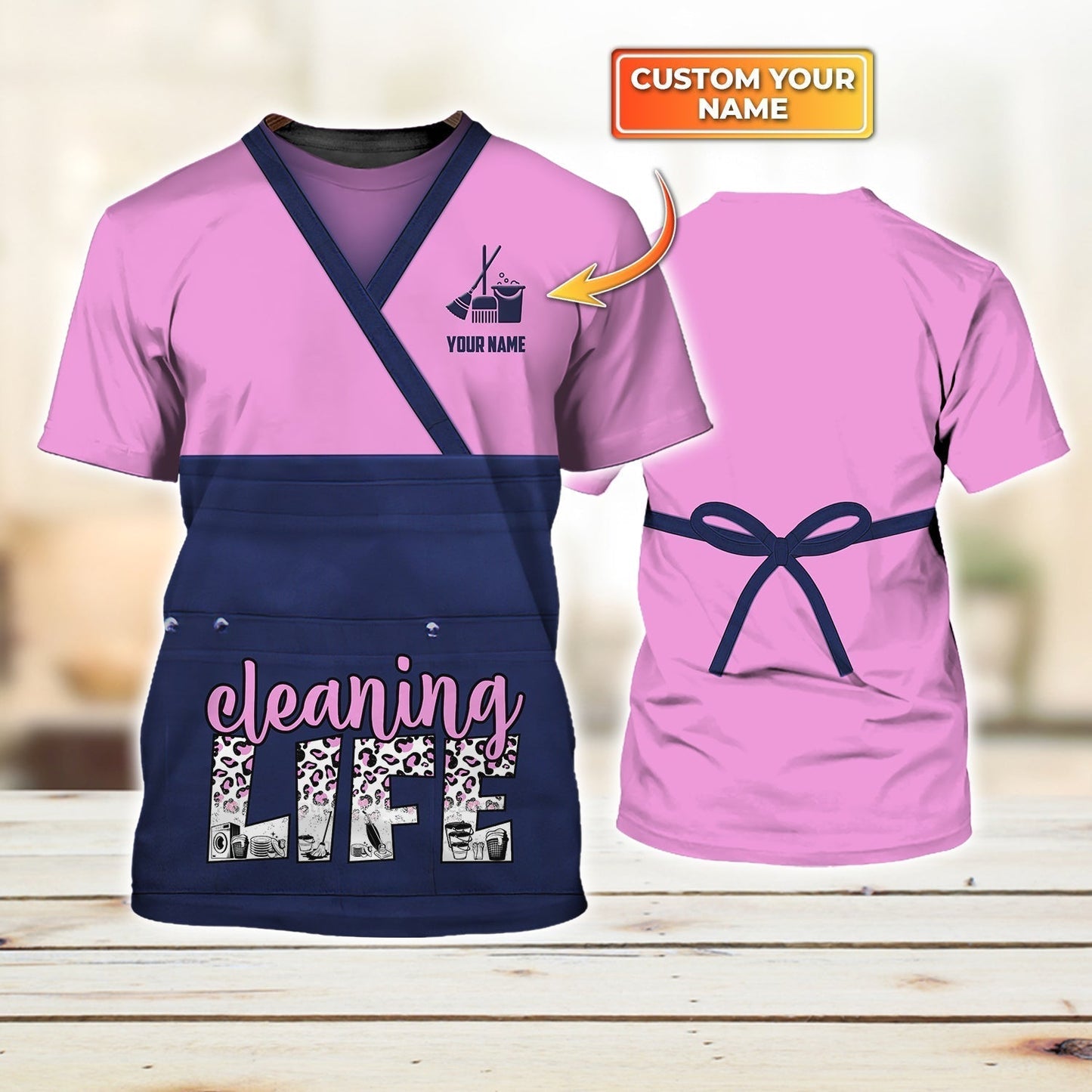 Housekeeper Cleaning Life Personalized Name 3D Tshirt For A Housekeeper TO1309