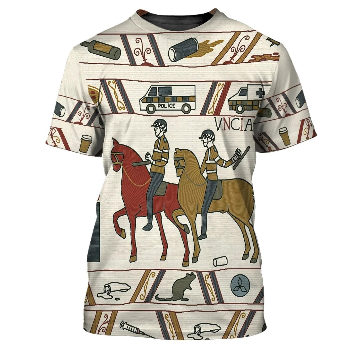 Bayeux Kicking Out Time 3D All Over Print Shirt Men Women, Cute Police Hoodie Hawaiian Shirt TO2753