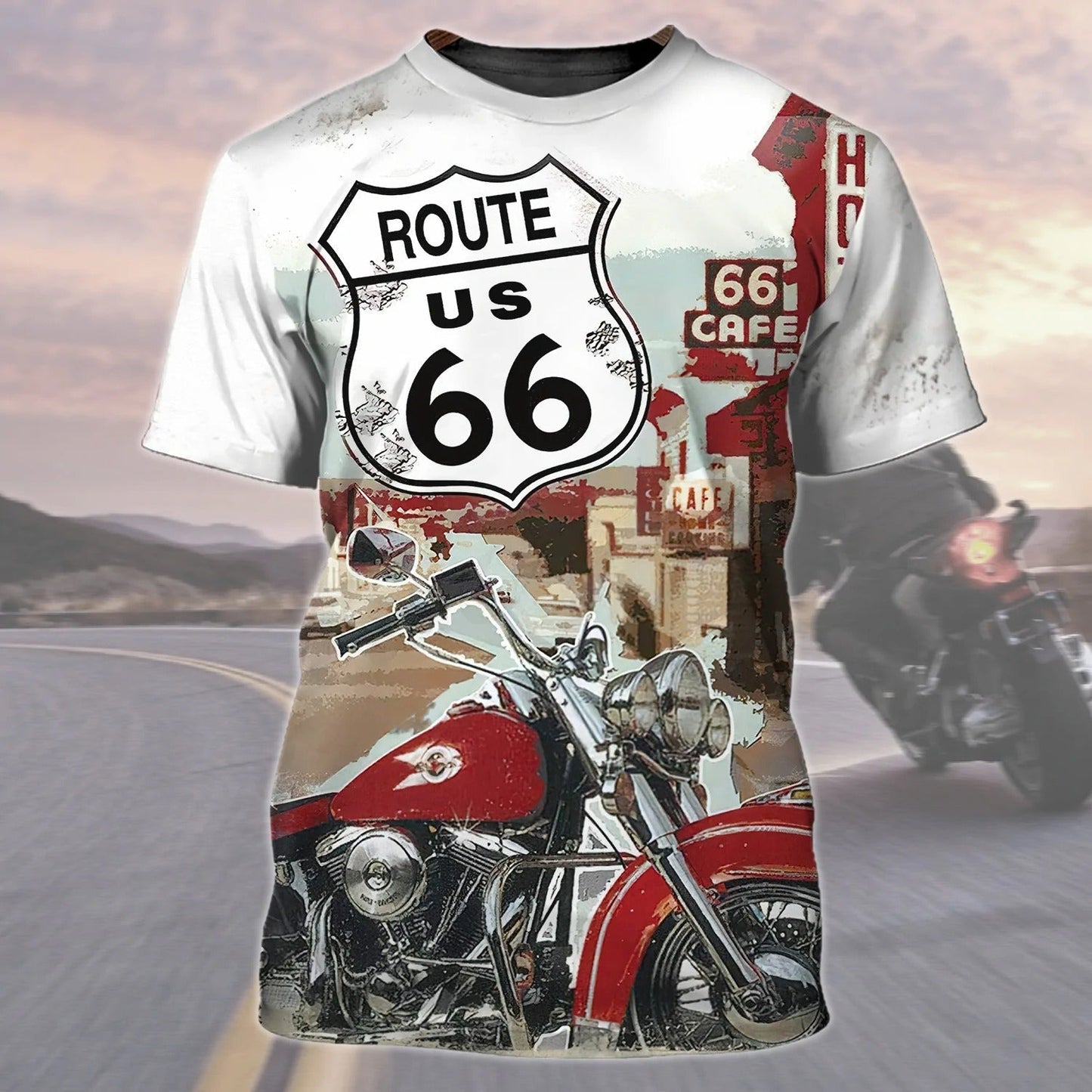 This Biker Conquers Route 66 Cafe 3D T Shirt, Biker Hoodie Bomber, Gift For Biker TO2755