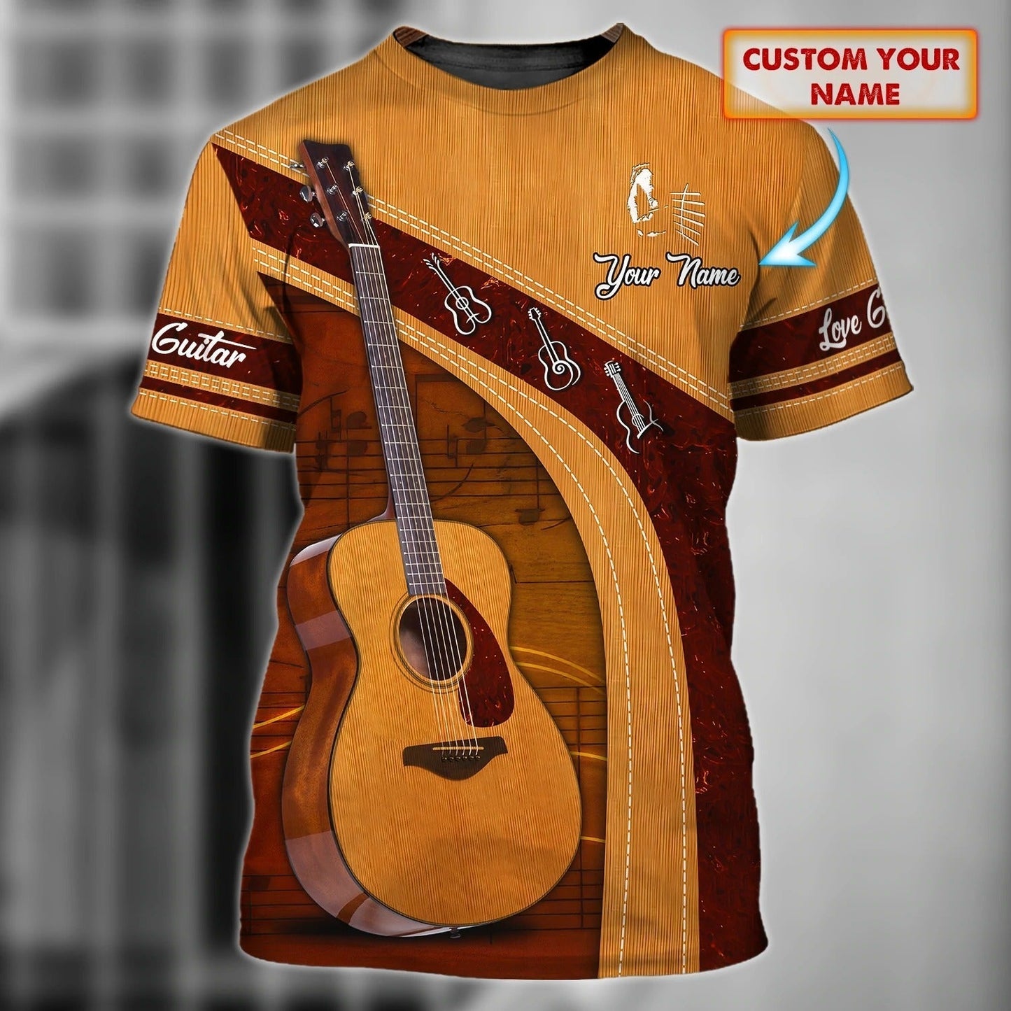 Personalized 3D Guitar Shirts Guitar Lovers, Sublimation Guitar Shirt With Name, Gift For Guitar Lover TO0202