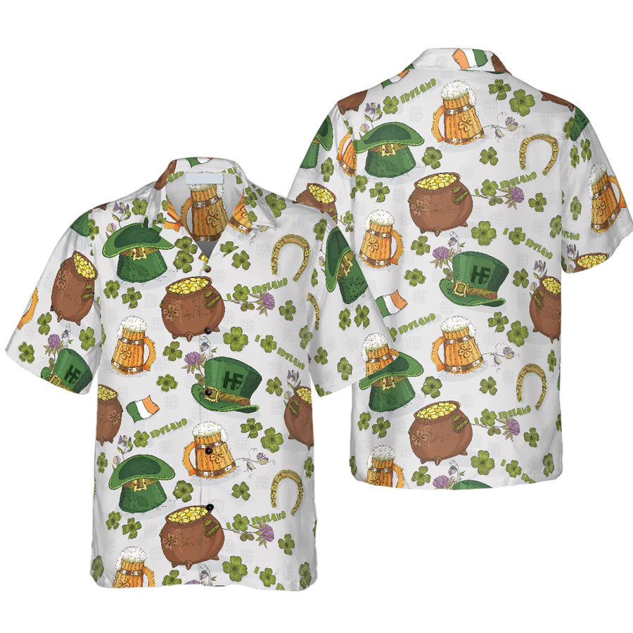 Happy Saint Patrick's Day Ireland Proud Pattern 2 Hawaiian Shirt PO0127