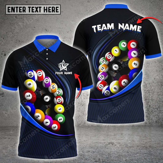 Tendpins Personalized Team Name Billiard Ball Player Polo Shirt BIA0452