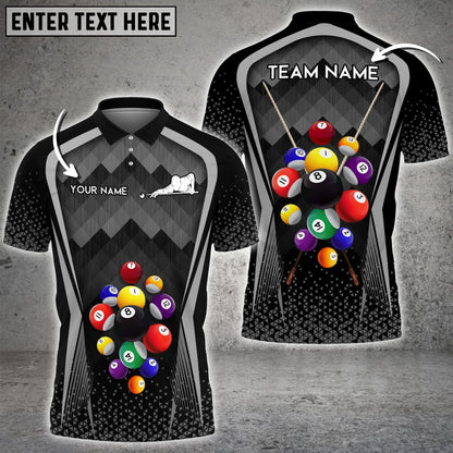 Tendpins Personalized Team Name Billiards Ball Colourful Polo Shirt BIA0178