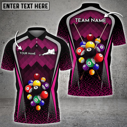 Tendpins Personalized Team Name Billiards Ball Colourful Polo Shirt BIA0178