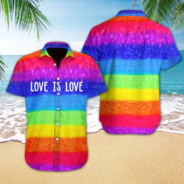 Vivid Lgbt Love Is Love Hawaiian Shirt, Summer hawaii shirt HO1728