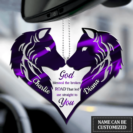 Personalized Ornament Personalized Ornament For Couple Wolf Couple God Blessed Car Couple OrnamentsFor Couple Wolf Couple God Blessed Car Couple Ornaments OO0990