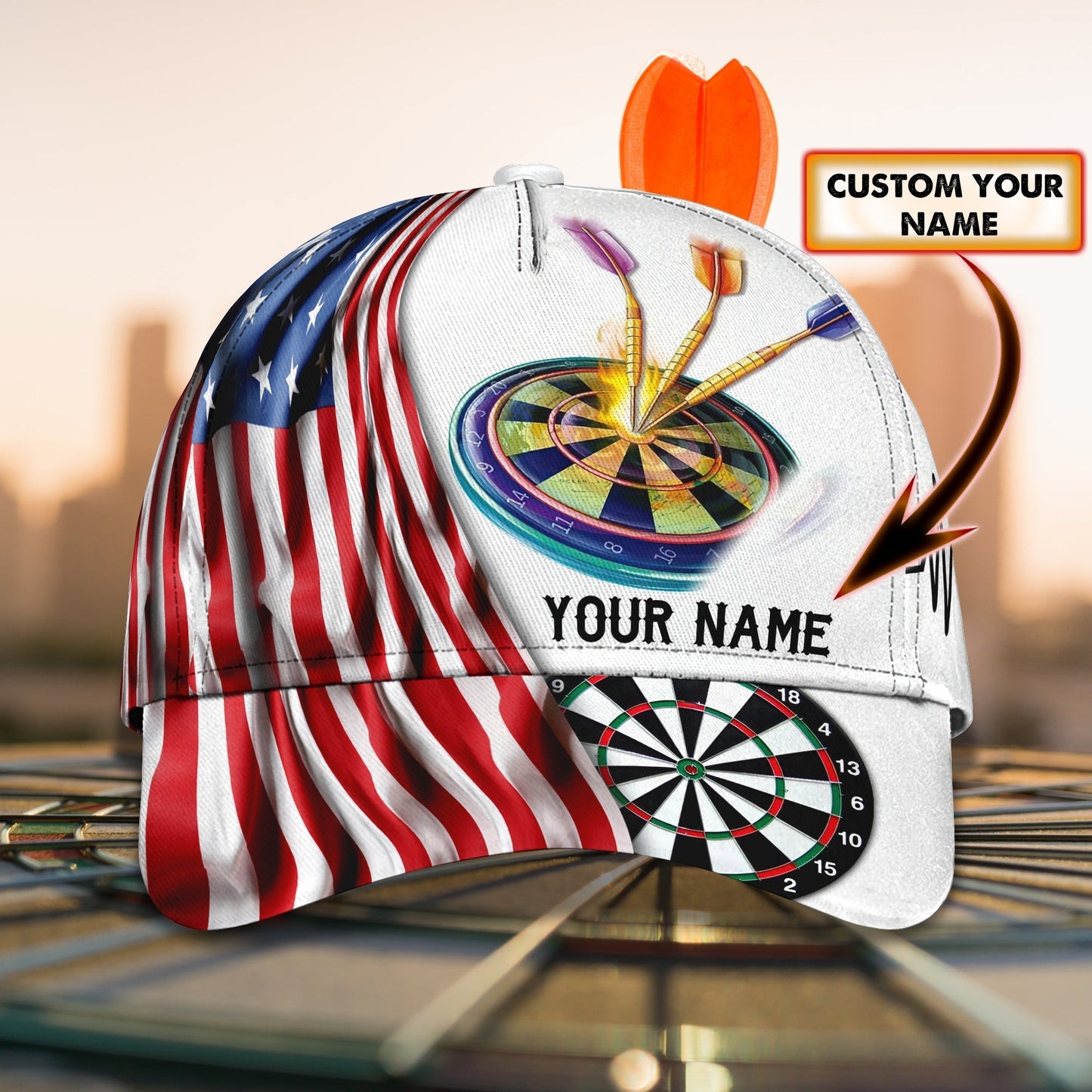 3D Classic Cap Love Darts Personalized Name Cap 02 201 Tendpins CA1451