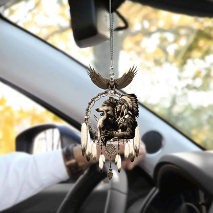 Cool Native American Hanging Ornament For Car, Native American Car Accessories Interior OO0031