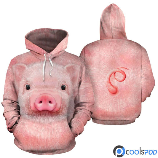 Funny Pig Hoodie Women, Cute Pig 3D Print On Hoodie, Pig Apparel Gift For Pig Lover SO1520