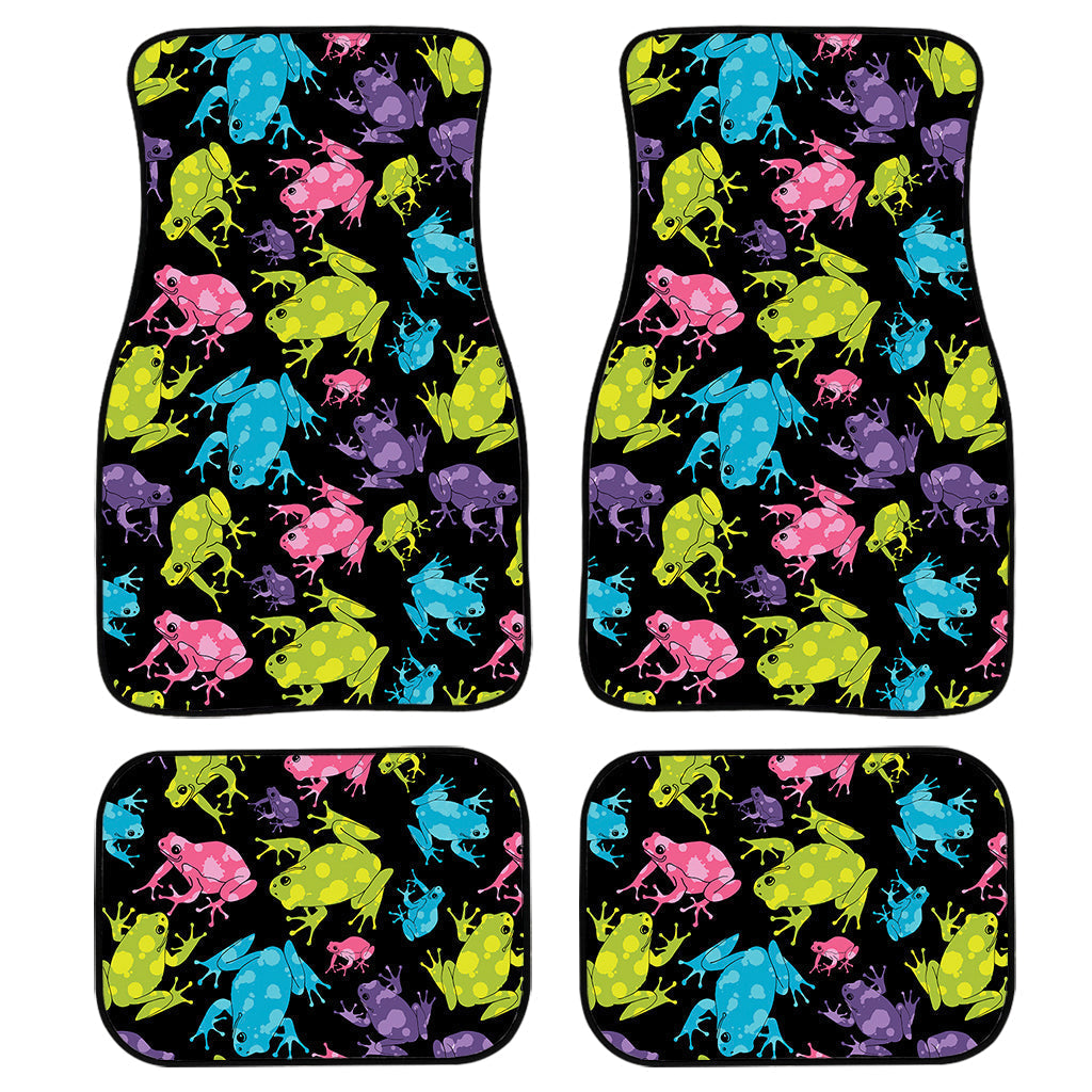 Colorful Frog Pattern Print Front And Back Car Floor Mats, Front Car Mat SO0293