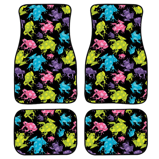 Colorful Frog Pattern Print Front And Back Car Floor Mats, Front Car Mat SO0293