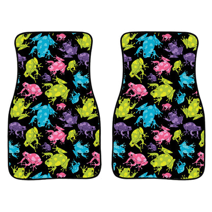 Colorful Frog Pattern Print Front And Back Car Floor Mats, Front Car Mat SO0293