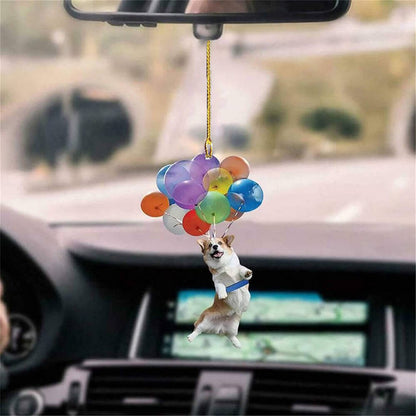 Corgi Dog Fly With Bubbles Car Hanging Ornament Dog Ornament Tendpins OO0023