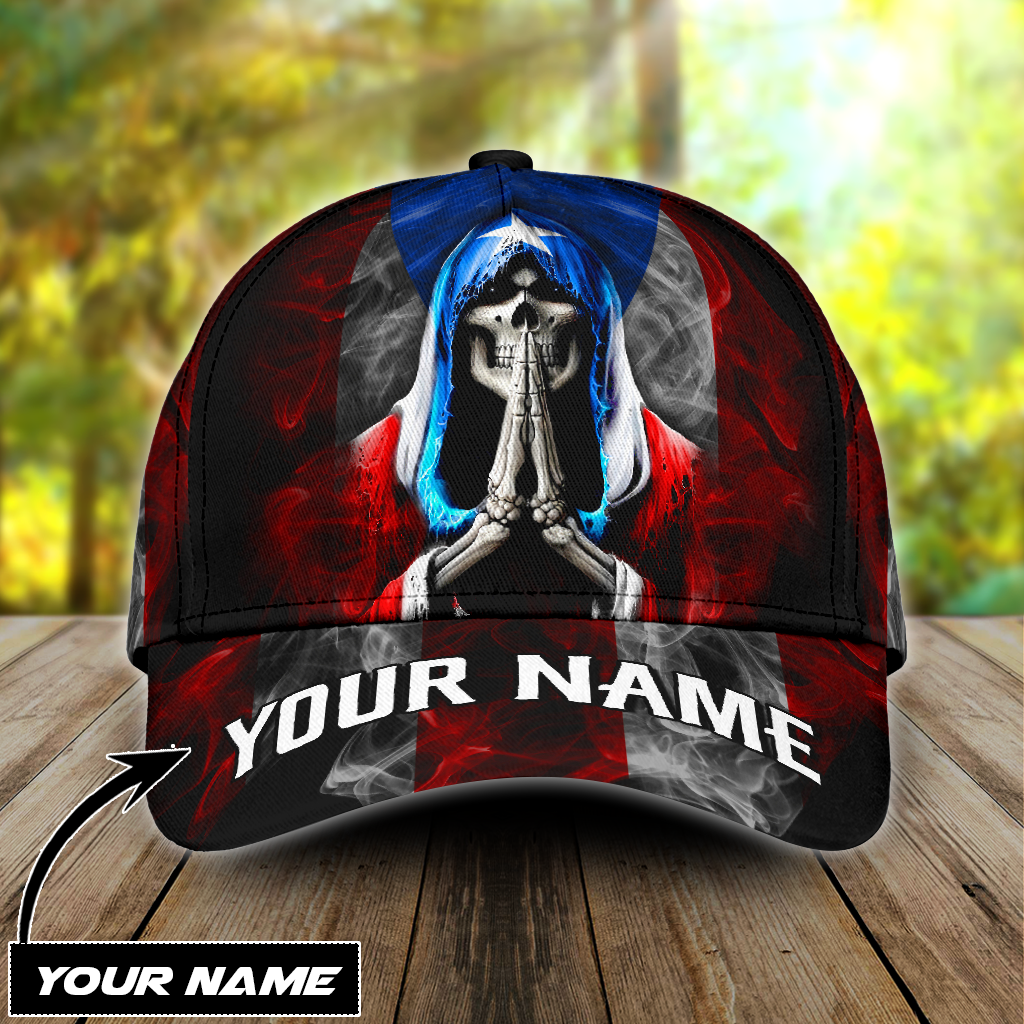 Personalized With Name Puerto Rico Cap, Puerto Rican Cap Hat For Men And Women, Skull Puerto Rico Cap Hat CO0572