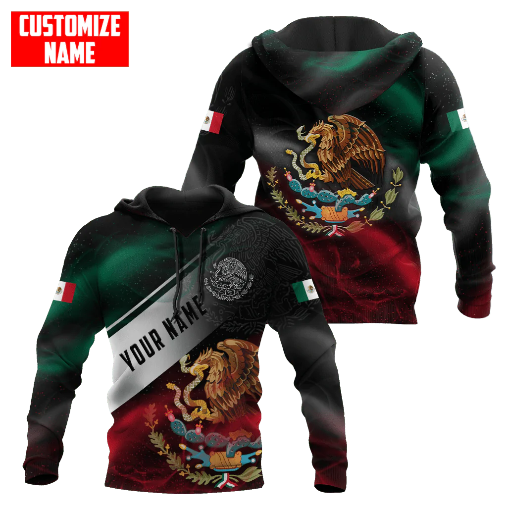 Tendpins Personalized Mexico Smoke 3D Unisex Hoodie, Mexico Eagle On Hoodie, Mexico Hoodies SO0424