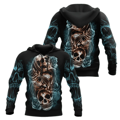 Rose Skull Smoke Hoodie, 3D Full Printed Hoodie With Skull Rose, Skull Hoodies SO0475