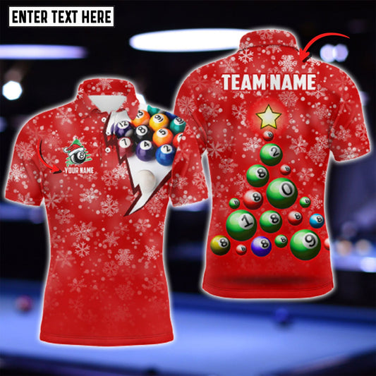 Tendpins Personalized Christmas Tree Billiard Balls 3D Shirt BIA0370