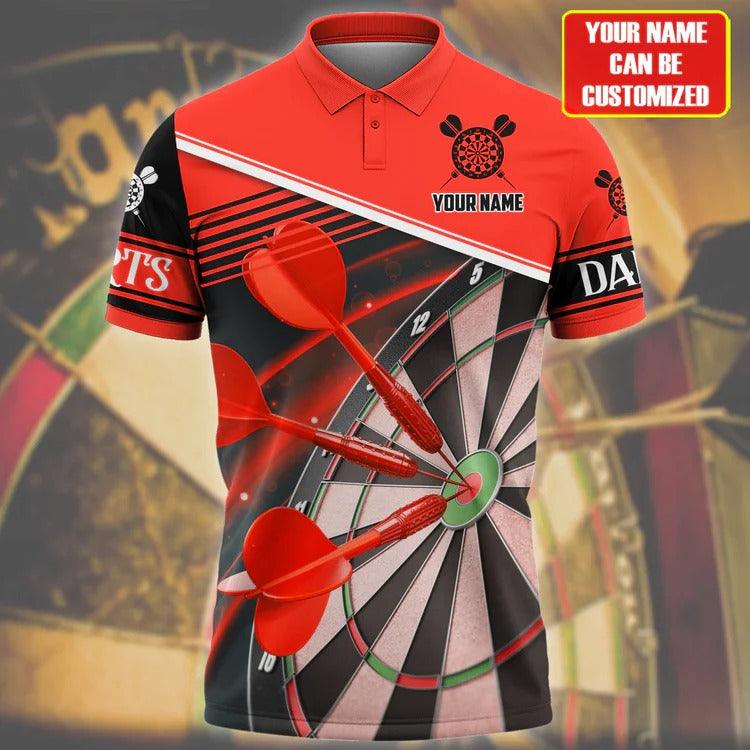 Tendpins Darts For Team Design Multicolor Option Best Darts Player Gift, Personalized Name Polo Shirt DMA0010