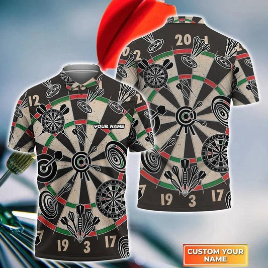 Tendpins Customized Name Darts Polo Shirt, Dartboard, Personalized Name Polo Shirt DMA0014